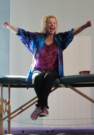 Donna on a massage table