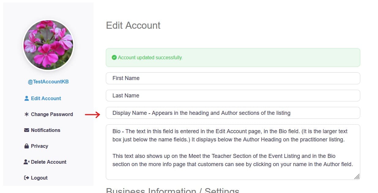 Directory Account Page Display Name Field v1