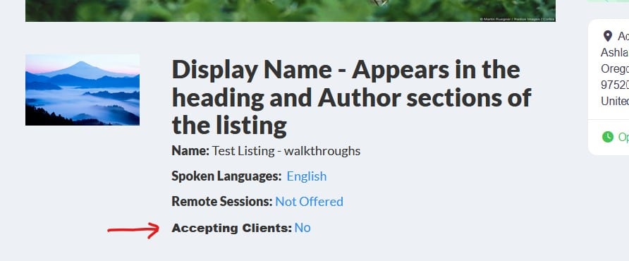 Directory Listing Accepting Clients Field v1