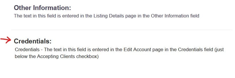 Directory Listing Credentials Field v1